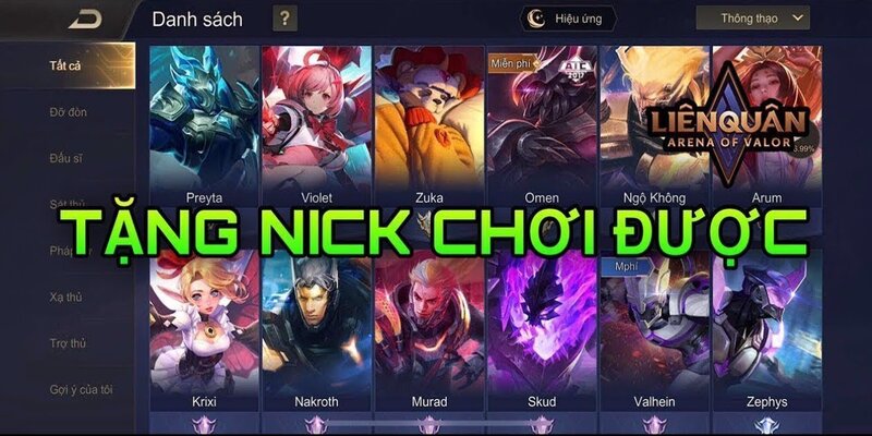 Acc Liên Quân tặng free cho các game thủ đã cập bến ST666