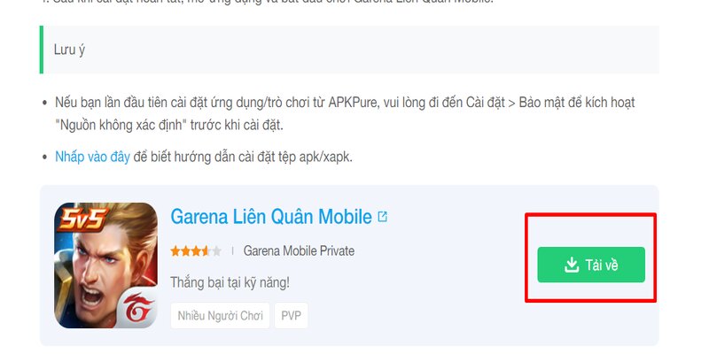 Có thể tải Liên Quân APK trên các nền tảng website uy tín